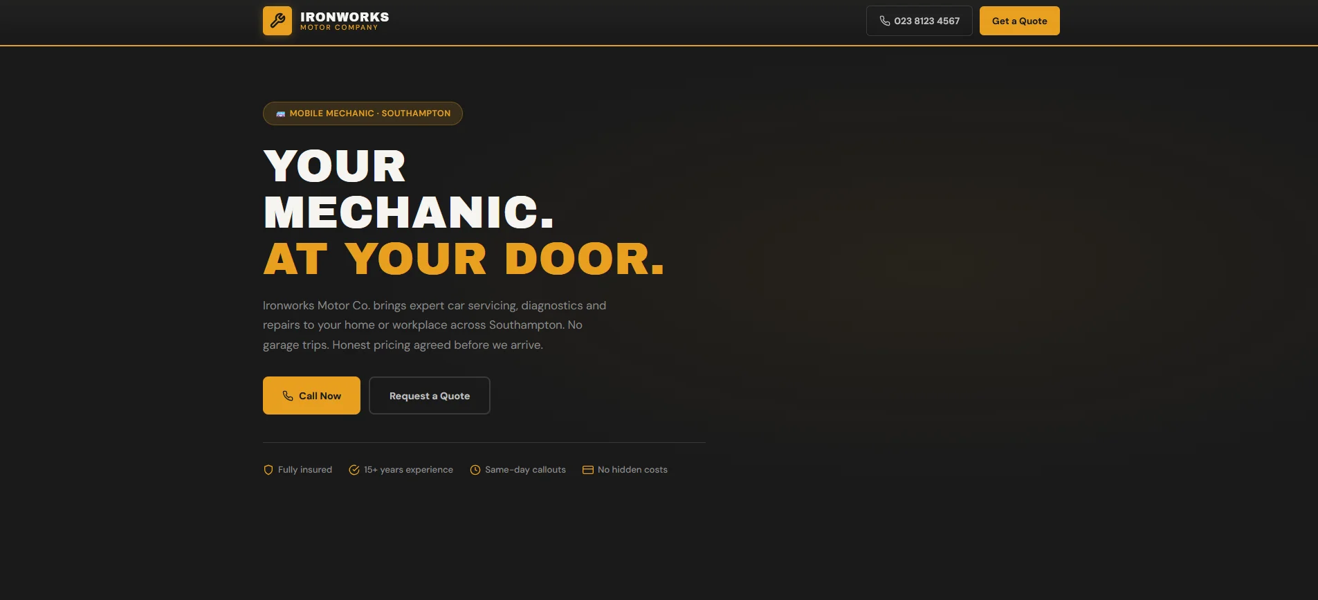 Ironworks Motor Company demo website